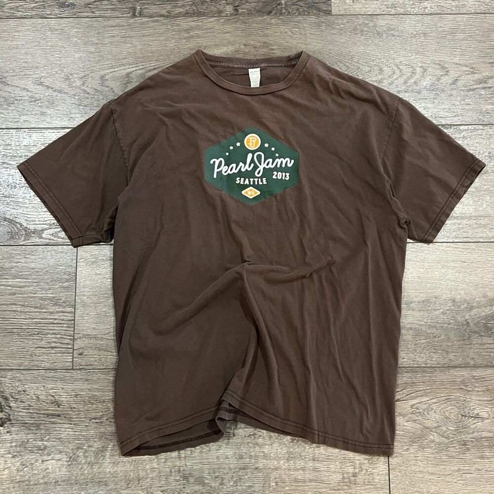 Vintage 2010s Pearl Jam Seattle 2013 Tour Graphic Tee Brown Mens XL